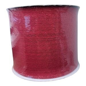 Member's Mark Premium Wired Edge Holiday Ribbon, 5 inches Wide x 25 Yards - Red